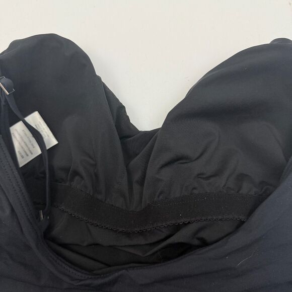 DKNY Scoop Neck One Piece 8 Navy Blue Adjustable Strap Swimsuit EUC B4 - Picture 3 of 4